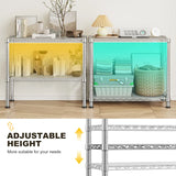 Reibii 27.5"W Heavy Duty Metal Shelving, Height Adjustable Storage Shelf for Laundry Bathroom Kitchen Pantry Closet Basement Office