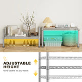 Reibii 27.5"W Heavy Duty Metal Shelving, Height Adjustable Storage Shelf for Laundry Bathroom Kitchen Pantry Closet Basement Office