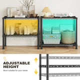 Reibii 27.5"W Heavy Duty Metal Shelving, Height Adjustable Storage Shelf for Laundry Bathroom Kitchen Pantry Closet Basement Office