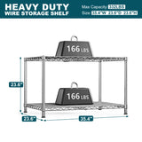 Reibii 35.4"W Heavy Duty Metal Shelving,Adjustable Storage Shelf for Laundry Bathroom Kitchen