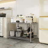 Reibii 35.4"W Heavy Duty Metal Shelving,Adjustable Storage Shelf for Laundry Bathroom Kitchen