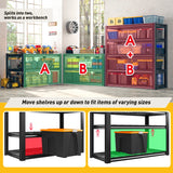 REIBII 35.5" W x 72" H Metal Shelving, 2500 LBS Adjustable Storage Shelves for Garage, Basement, Kitchen and Pantry