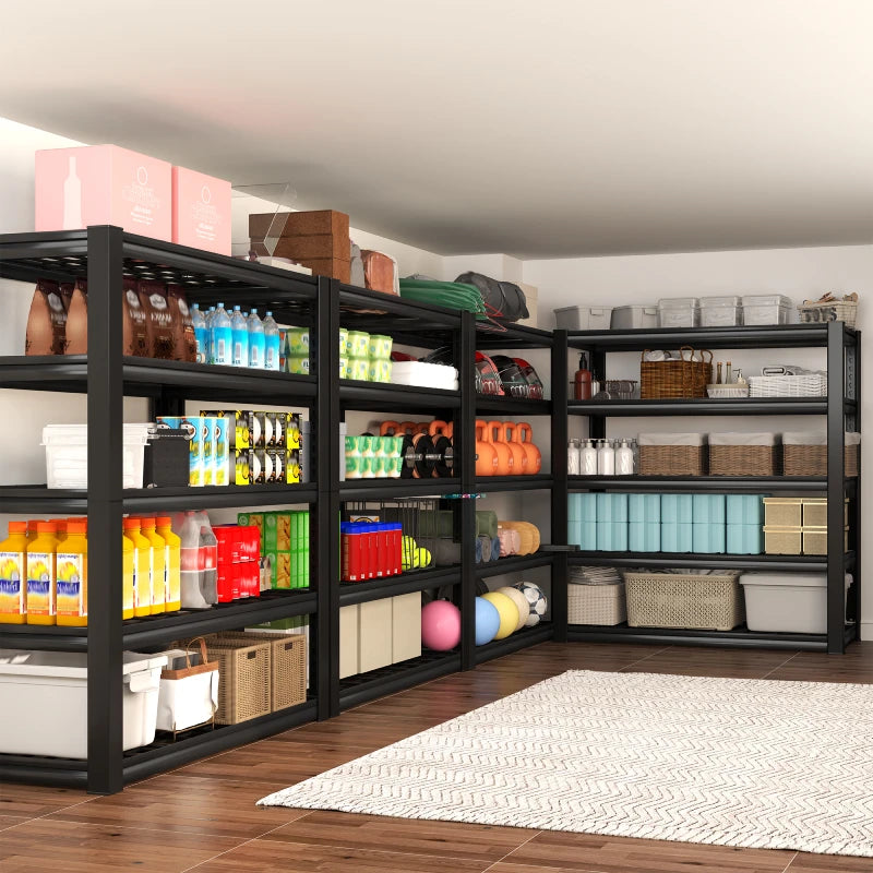 REIBII 35.5" W x 72" H Metal Shelving, 2500 LBS Adjustable Storage Shelves for Garage, Basement, Kitchen and Pantry