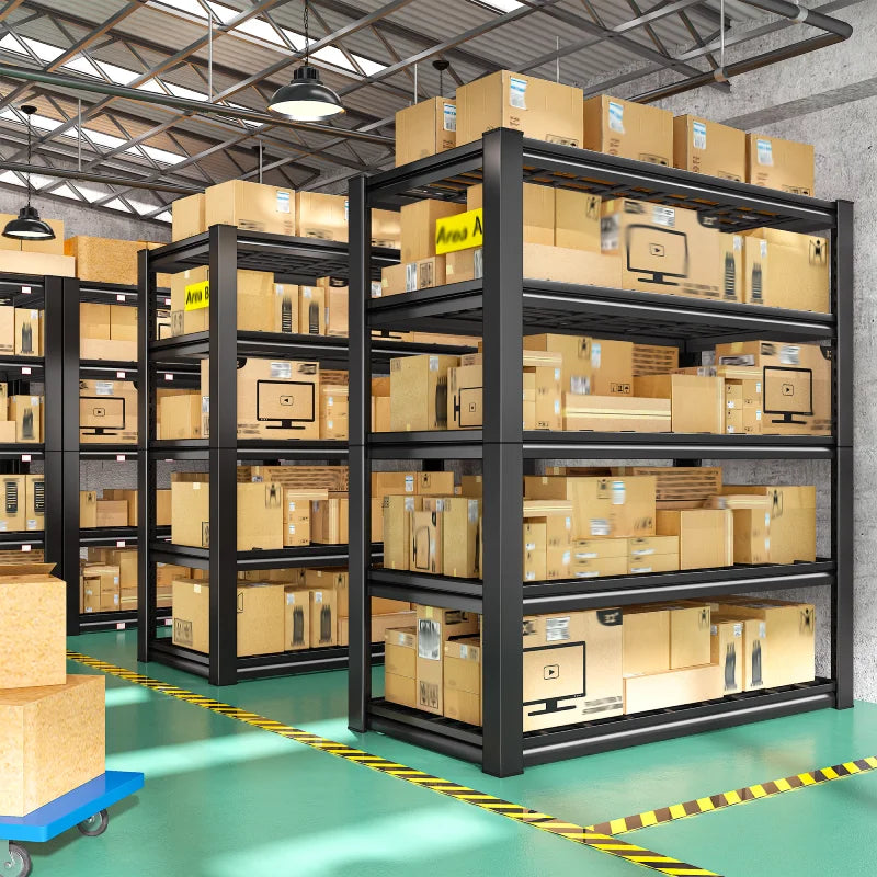 REIBII 35.5" W x 72" H Metal Shelving, 2500 LBS Adjustable Storage Shelves for Garage, Basement, Kitchen and Pantry