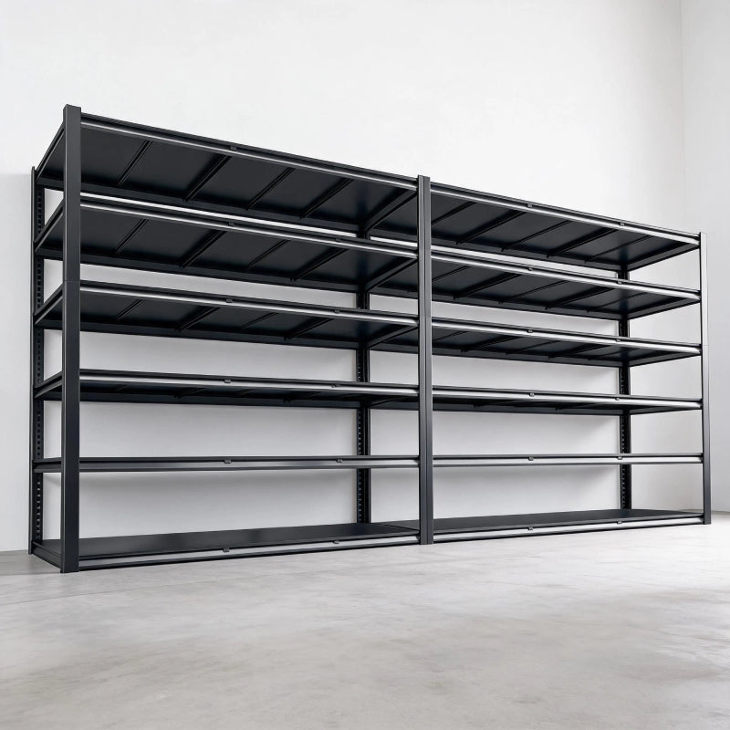 2 pack Sturdy adjustable multi-level metal storage shelving, basement & hobby workshop organizer for storage bins and household