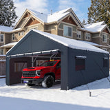 REIBII 20x20 Carport Heavy-Duty 2 Car Carport  rv Carport UV Protection Anti-Snow Shelters Portable Carport Storage for Cars, Boats & Equipment Storage Waterproof
