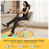 Vanity Chair with Wheels, Velvet Desk Chair, Armless Office Chair, Ergonomic Chair with Lumbar Support for Bedroom