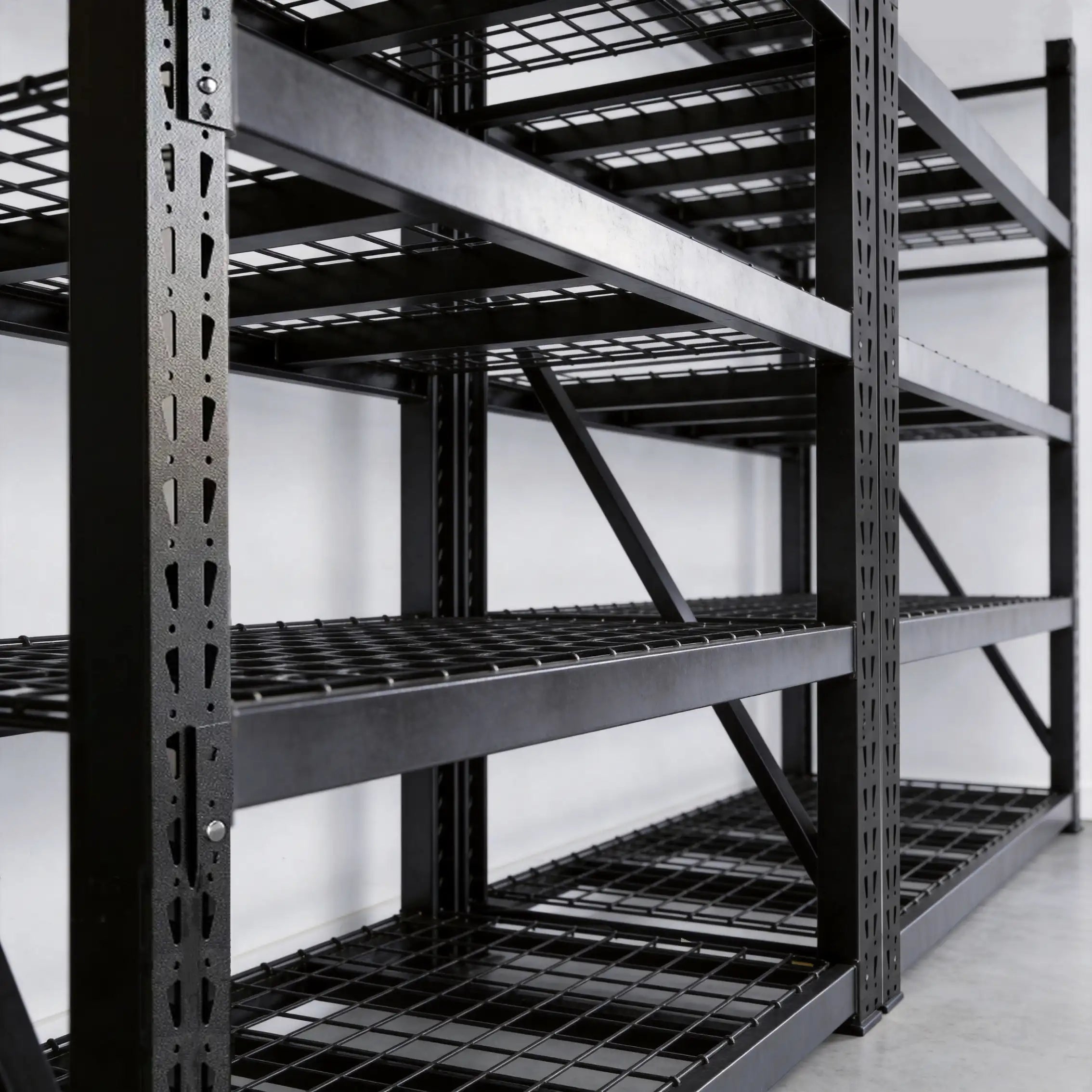 REIBII 77.2″ W Industrial Heavy-Duty Garage Shelving, 4-Tier Adjustable Steel Storage Shelves for Garage, Warehouse, Basement
