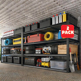 Reibii 60"W 4-Tier Heavy Duty Industrial Garage Shelving Units, Adjustable Metal Storage Shelves Racks for Garage, Warehouse, Basement, 2650LBS