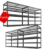 REIBII 55.2"W Heavy Duty Garage Shelving, Metal Storage Shelves With Adjustable Garage Storage Shelves for Basement, Warehouse, Utility Room
