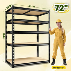 REIBII 40"W x 16"D Heavy Duty Garage Shelving, 3000 lbs Adjustable Storage Shelves, Metal shelving for Garage, Basement, Pantry, Kitchen & Closet Storage