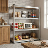 REIBII 40"W Galvanized Metal Shelving Unit, Adjustable Industrial Storage Rack,Heavy Duty Storage Shelves for Pantry, Kitchen, Laundry Room, Garage & Utility Room