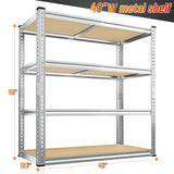 REIBII 40"W Galvanized Metal Shelving Unit, Adjustable Industrial Storage Rack,Heavy Duty Storage Shelves for Pantry, Kitchen, Laundry Room, Garage & Utility Room