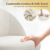 Vanity Chair with Wheels, Velvet Desk Chair, Armless Office Chair, Ergonomic Chair with Lumbar Support for Bedroom