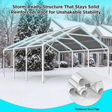 REIBII 20x20 Carport Heavy-Duty 2 Car Carport  rv Carport UV Protection Anti-Snow Shelters Portable Carport Storage for Cars, Boats & Equipment Storage Waterproof