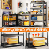 REIBII 28"W Shelving and Racking 1600 Lbs Adjustable Storage Shelving for Pantry,Garage and Storage Room.