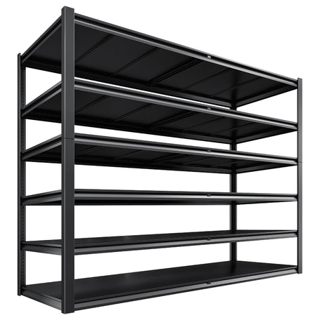 REIBII 6-Tier 55" W Heavy Duty Industrial Garage Shelving, Adjustable Metal Storage Shelving Units, For Basement&Warehouse