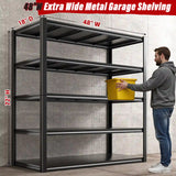 REIBII 5 Tier 72"H Garage Shelving,Adjustable Steel Storage Shelves 2600lbs for Warehouse,Basement,Garage,Industrial