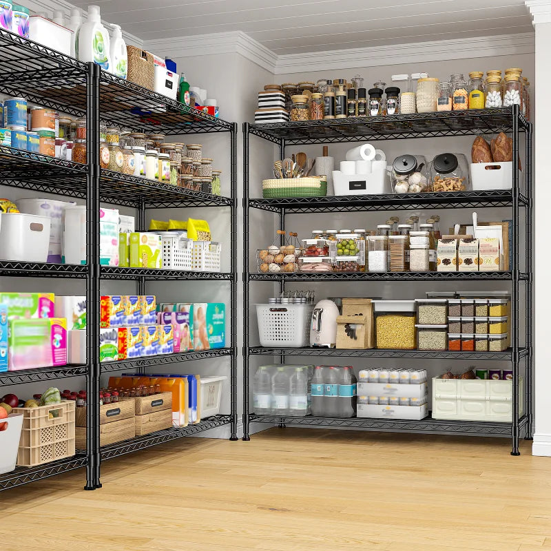  Heavy Duty Storage Shelves, Tall Adjustable Metal Shelving Units with Spider Web Design, Tool-Free Assembly for Garage, Warehouse, Pantry Organization