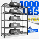  Heavy Duty Storage Shelves, Tall Adjustable Metal Shelving Units with Spider Web Design, Tool-Free Assembly for Garage, Warehouse, Pantry Organization