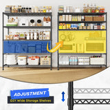  Heavy Duty Storage Shelves, Tall Adjustable Metal Shelving Units with Spider Web Design, Tool-Free Assembly for Garage, Warehouse, Pantry Organization