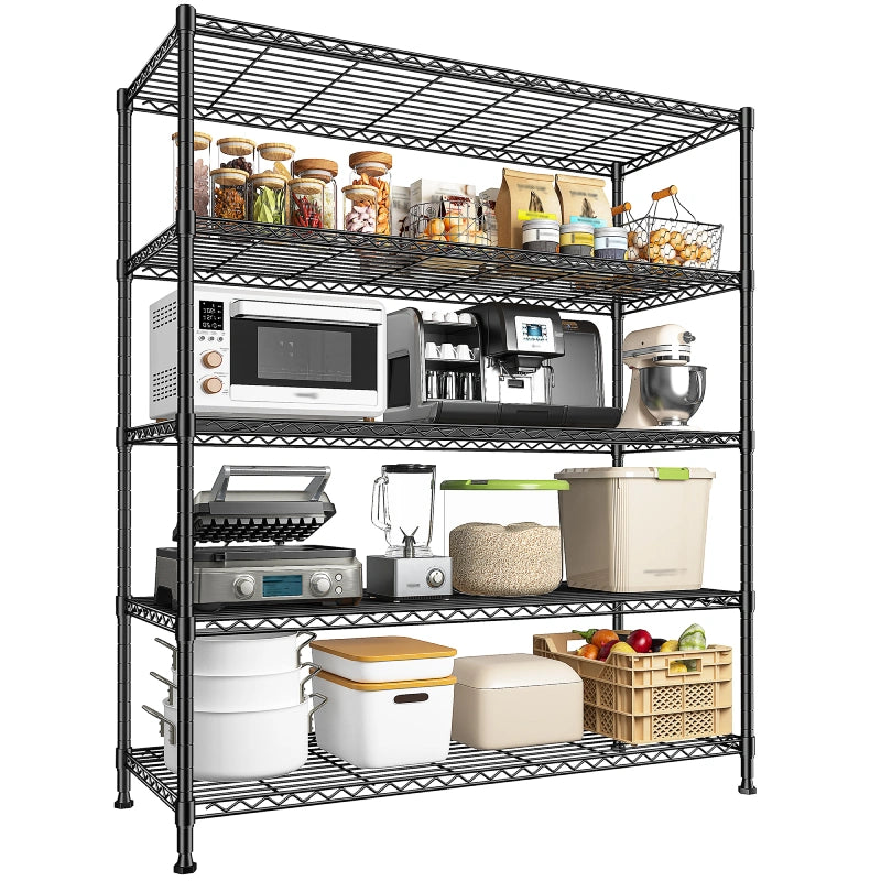  Heavy Duty Storage Shelves, Tall Adjustable Metal Shelving Units with Spider Web Design, Tool-Free Assembly for Garage, Warehouse, Pantry Organization