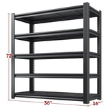 REIBII 36" W Adjustable Metal Storage Rack,2650LBS Heavy Duty Garage Shelves , Ultra-Sturdy Shelving for Garage, Basement & Workshop