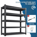REIBII 36" W Adjustable Metal Storage Rack,2650LBS Heavy Duty Garage Shelves , Ultra-Sturdy Shelving for Garage, Basement & Workshop