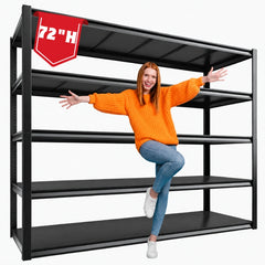REIBII 5-Tier 72″ H Garage Shelving, 3000LBS Adjustable Metal Shelving Unit, Storage Shelves For Warehouse, Basement & Industrial