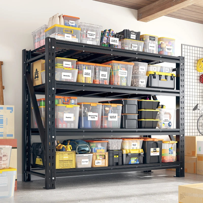 REIBII 5000 lbs Heavy Duty Garage Shelving, Steel Industrial Metal Adjustable Storage Shelves for Warehouse Workshop Basement
