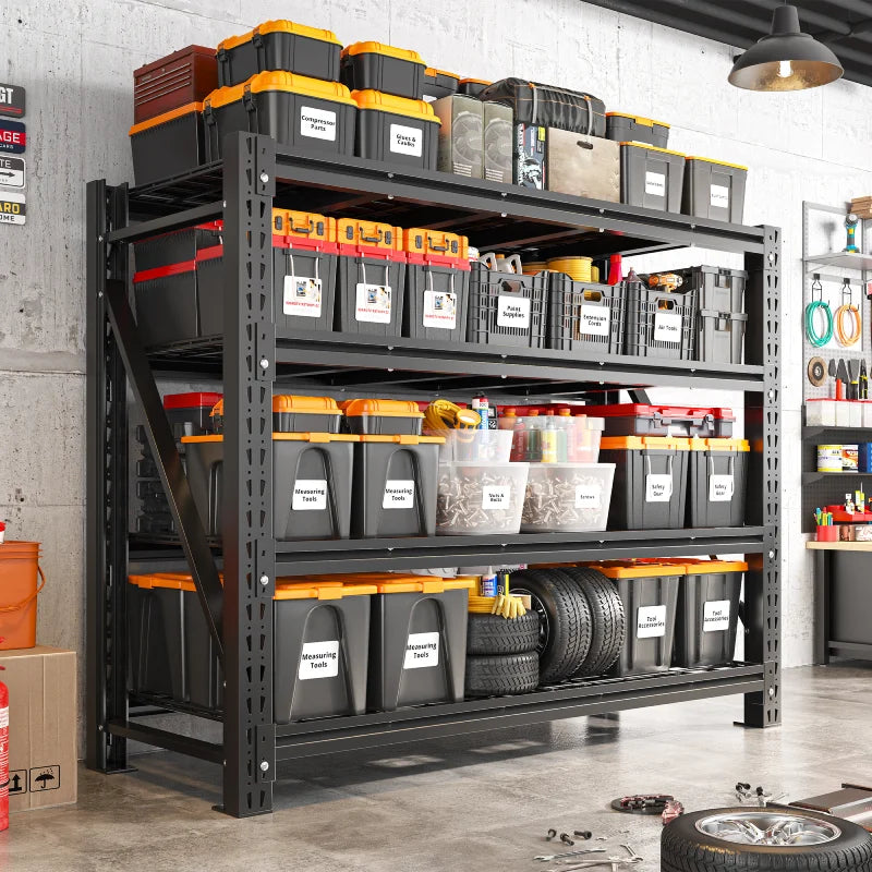 REIBII 5000 lbs Heavy Duty Garage Shelving, Steel Industrial Metal Adjustable Storage Shelves for Warehouse Workshop Basement