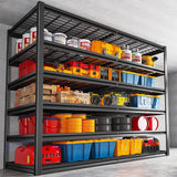 REIBII 55.2"W Heavy Duty Garage Shelving, Metal Storage Shelves With Adjustable Garage Storage Shelves for Basement, Warehouse, Utility Room