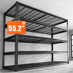 55.2"W Heavy Duty Metal Shelving 3000 LBS With Adjustable & Rust Resistant Garage Shelves For Basement, Warehouse and Garage