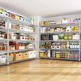 Reibii 55.5"W Metal Wire Shelving, 3200 lbs Heavy Duty Storage Racks,For Kitchen Basement,Chrome