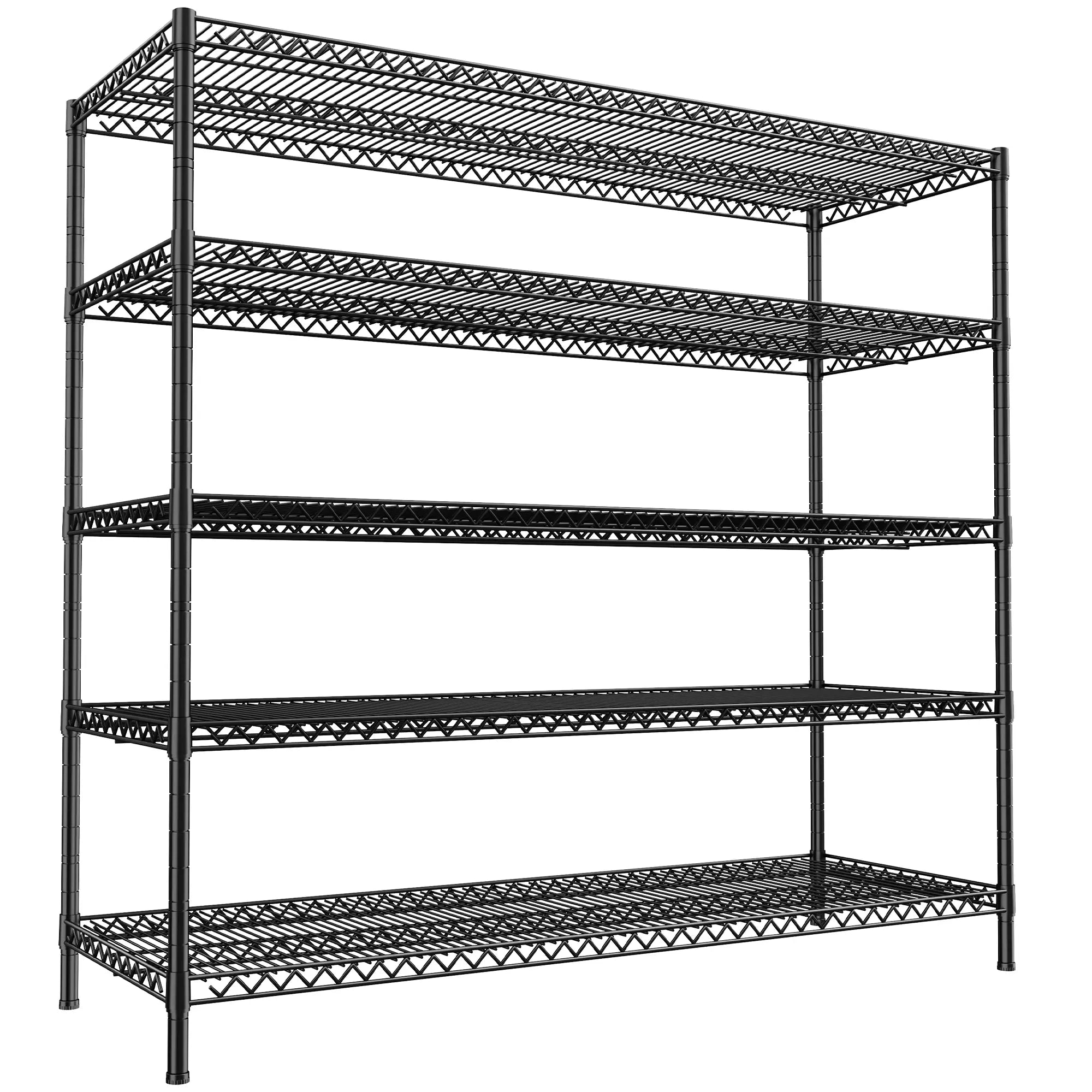 Reibii 55.5"W Wire Shelves,3200 lbs Heavy Duty Storage Shelves, Metal Shelves for Garage Kitchen Basement