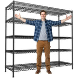 Reibii 55.5"W Wire Shelves,3200 lbs Heavy Duty Storage Shelves, Metal Shelves for Garage Kitchen Basement