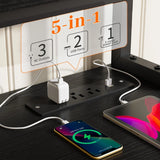 57"W Gaming Computer Desk with Monitor Stand Shelves, Modern Office Desk with Drawers