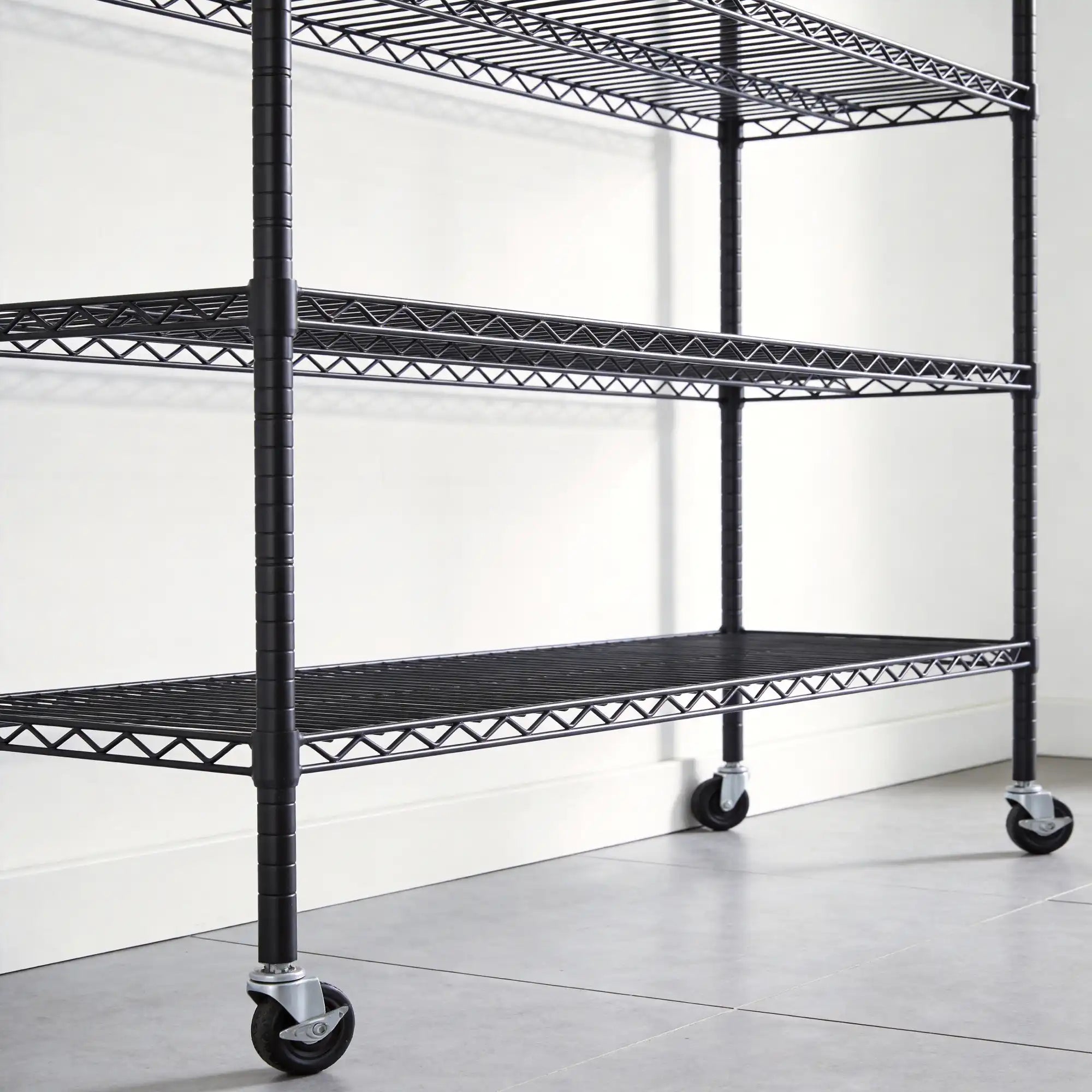 Reibii 56" W × 75.6" H Wire Rack Shelving Units on Wheels, 2550 lbs Adjustable Wire Storage Shelves for Pantry Closet Commercial