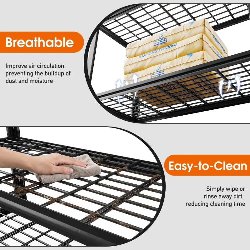 REIBII 59.9"H 4-Tier Industrial Shelves, Adjustable Shelving Units for Garage, Warehouse, Basement & Pantry