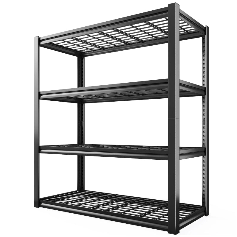 REIBII 59.9"H 4-Tier Industrial Shelves, Adjustable Shelving Units for Garage, Warehouse, Basement & Pantry
