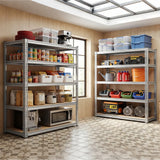REIBII 40"W Galvanized Metal Shelving Unit, Adjustable Industrial Storage Rack,Heavy Duty Storage Shelves for Pantry, Kitchen, Laundry Room, Garage & Utility Room