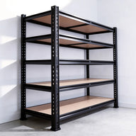 Reibii 5-Tier 40 in. W Metal Shelving for Garage, 2500lbs Heavy Duty Storage Shelves, Adjustable Shelf for Closet, Warehouse, Commercial - 1-Pack / Black