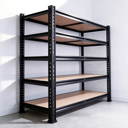 Reibii 5-Tier 40" W Metal Shelving for Garage, 2500lbs Heavy Duty Storage Shelves, Adjustable Shelf for Closet, Warehouse, Commercial 1200