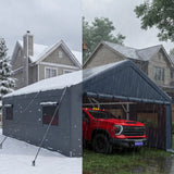 REIBII 20x20 Carport Heavy-Duty 2 Car Carport  rv Carport UV Protection Anti-Snow Shelters Portable Carport Storage for Cars, Boats & Equipment Storage Waterproof