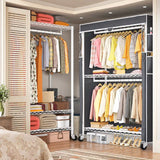 Raybee 81" H x 45"W  Rolling Garment Rack on Cover , 445lbs Portable Closet & Adjustable Clothing Rack with Wheels For Bedroom