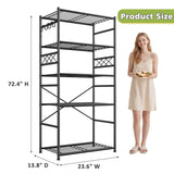 REIBII Storage Shelves Organizer, Metal Shelving Unit with Adjustable Leveling Feet, Space-Saving Pantry Shelf for Kitchen, Laundry & Home Storage