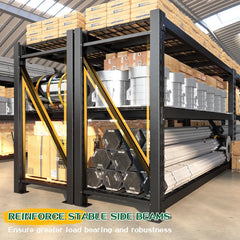 REIBII 77" W Garage Shelving,Heavy Duty Metal Shelving Unit for Storage,Adjustable shelves for Basement, Garage, Warehouse