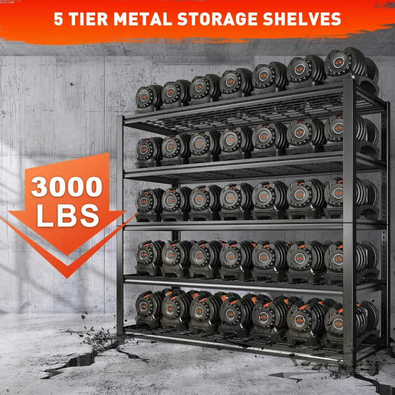 5 Tiers industrial shelves