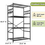 REIBII Storage Shelves Organizer, Metal Shelving Unit with Adjustable Leveling Feet, Space-Saving Pantry Shelf for Kitchen, Laundry & Home Storage
