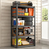 REIBII 5 Tier Laminated Metal Shelving Unit Adjustable Storage Utility Rack Heavy Duty Shelves for Kitchen Garage Pantry